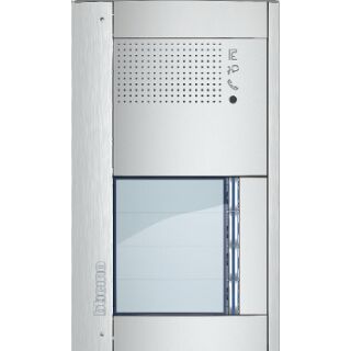Bticino Audio Sfera Aluminum auf Putz  2-Draht System mit a.P Türstation  3-Familienhaus Set mit 3 Haustelefonen