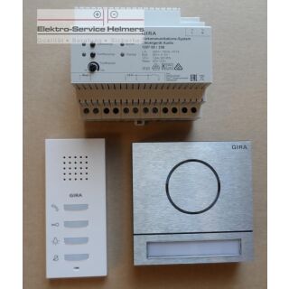 Gira Audio System 106  Türsprechanlagen Set 2 Draht  für 1 Familienhaus  mit auf Putz Aussenstation, 1 Freisprechstation und Steuergerät